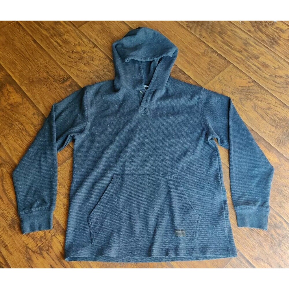 O'Neill Boys Hoodie Size XL Dark Blue Textured Hooded Top Pullover Sweatshirt